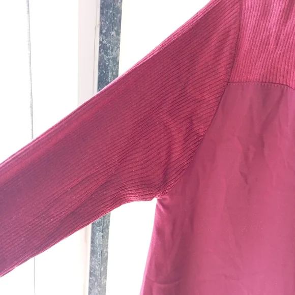 Maroon Sheer and Fineknit Top - Picture 8 of 11